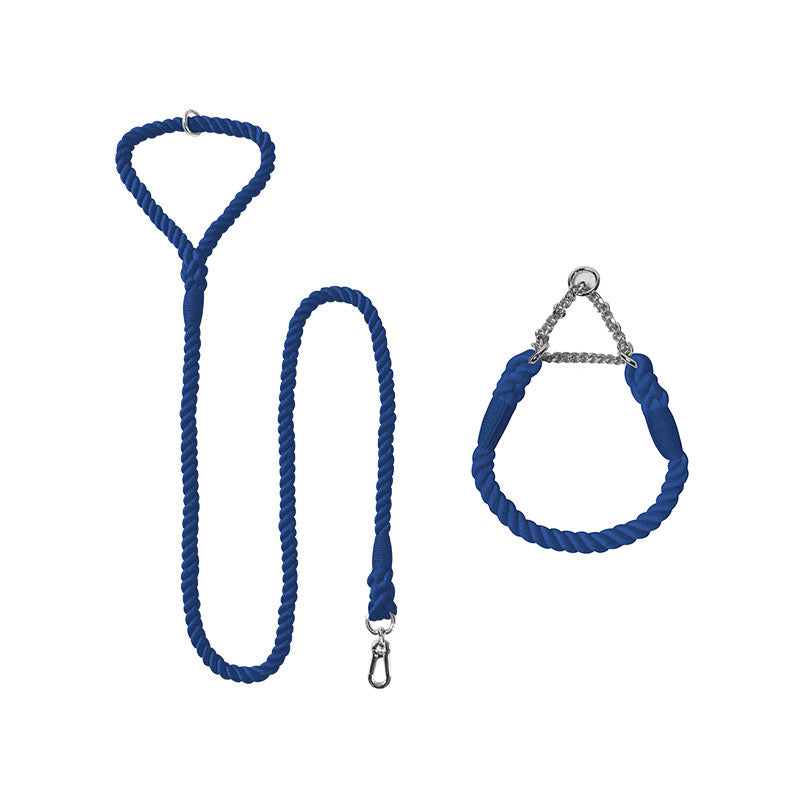 Woven Cotton Pet Dog Leash Collar Set