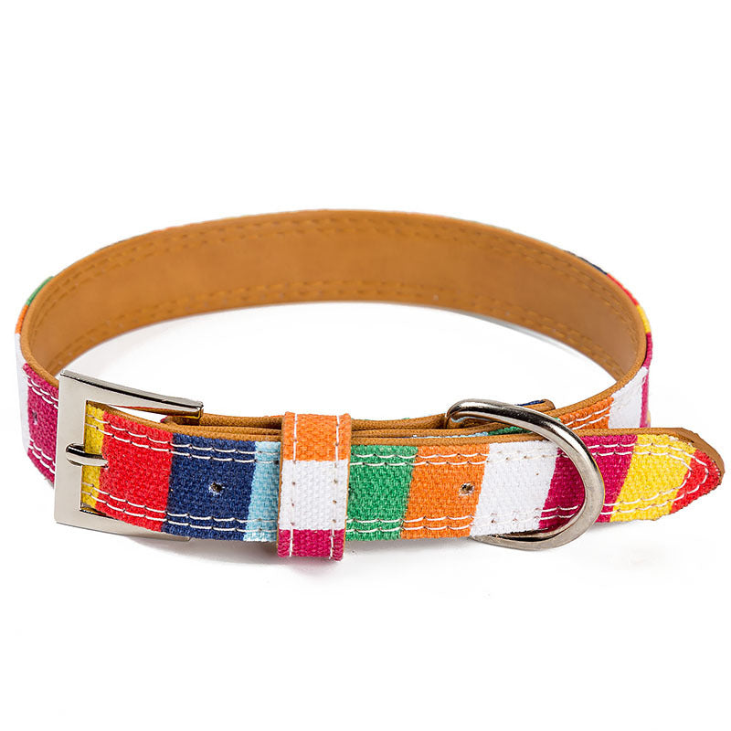 Leather Pet Dog Collar Designer Perro Collar Size S M L Leather Plain Collar For Big Small Dog Colorful Rainbow Pu Dog Collar