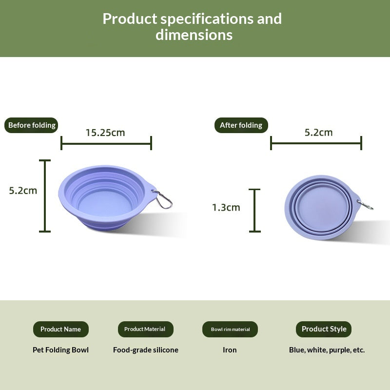 Foldable Silicone Pet Bowl For Travel