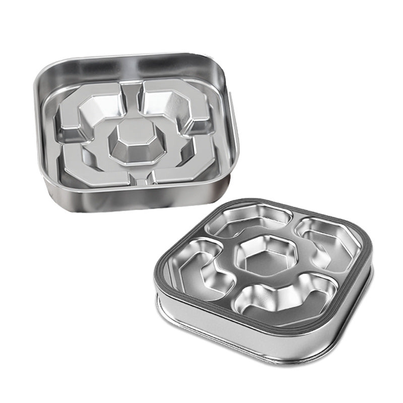 Pet Square Stainless Steel Slow Feeding Bowl