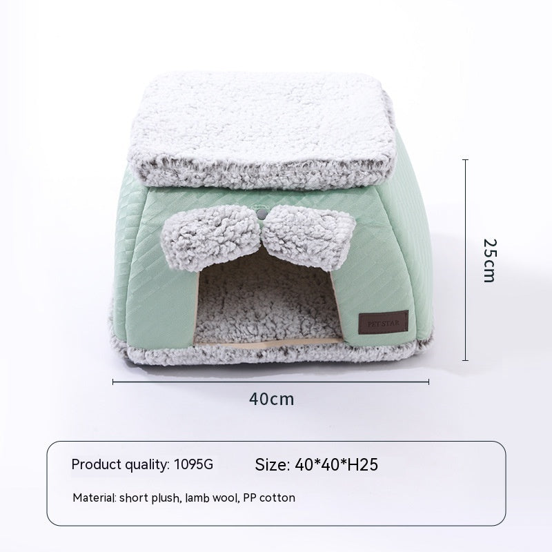 Self-Heating Thermal Pet Bed Closed