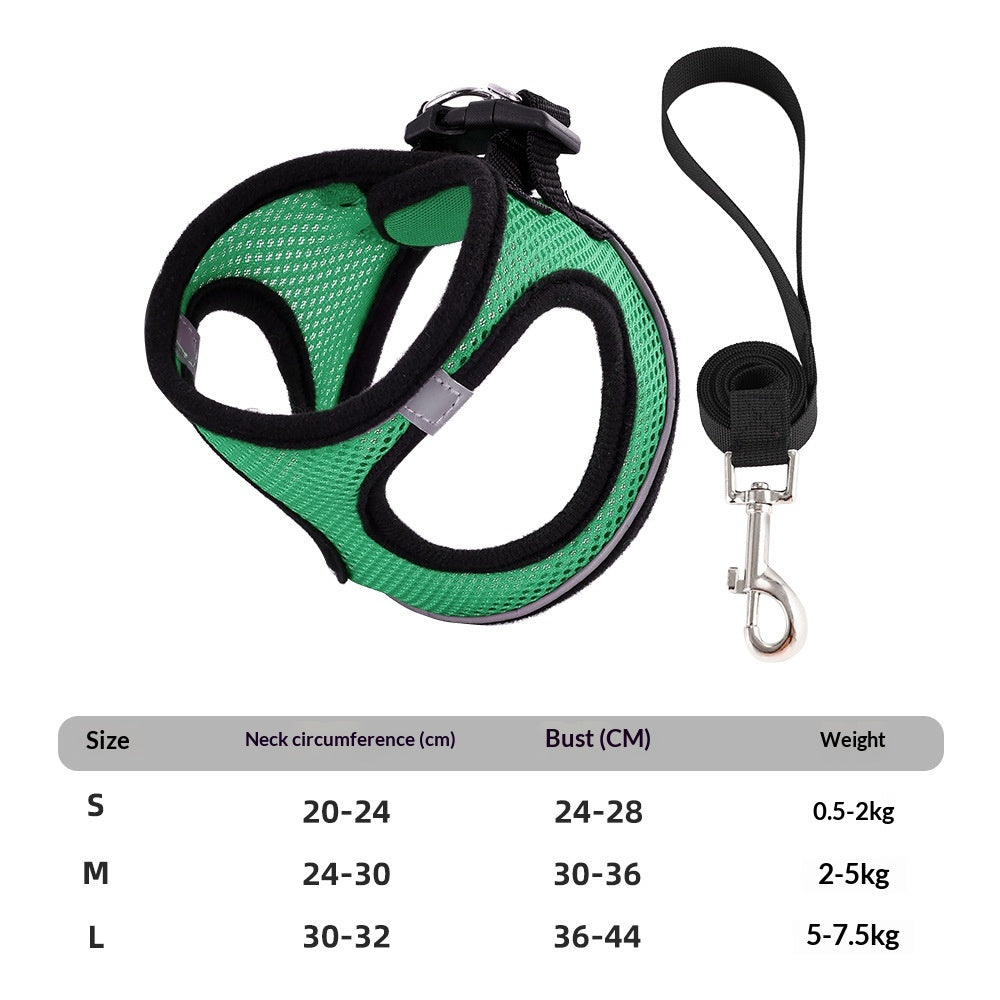 Vest-Style Mesh Harness and Leash Set