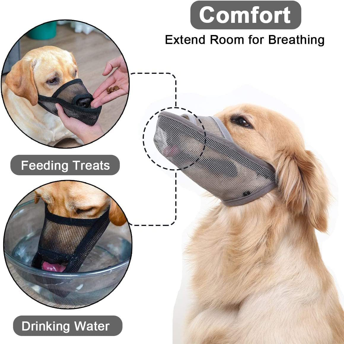 Breathable Mesh Anti-Bark Dog Muzzle