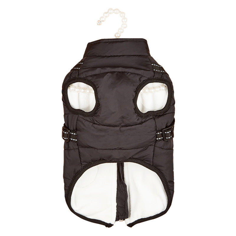 Warm Fleece-Lined Reflective Dog Overalls