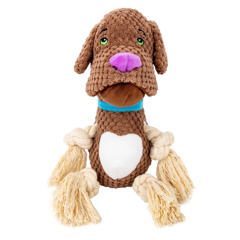 Dog Plush Toy Vocalization Bite-Resistant Cotton String