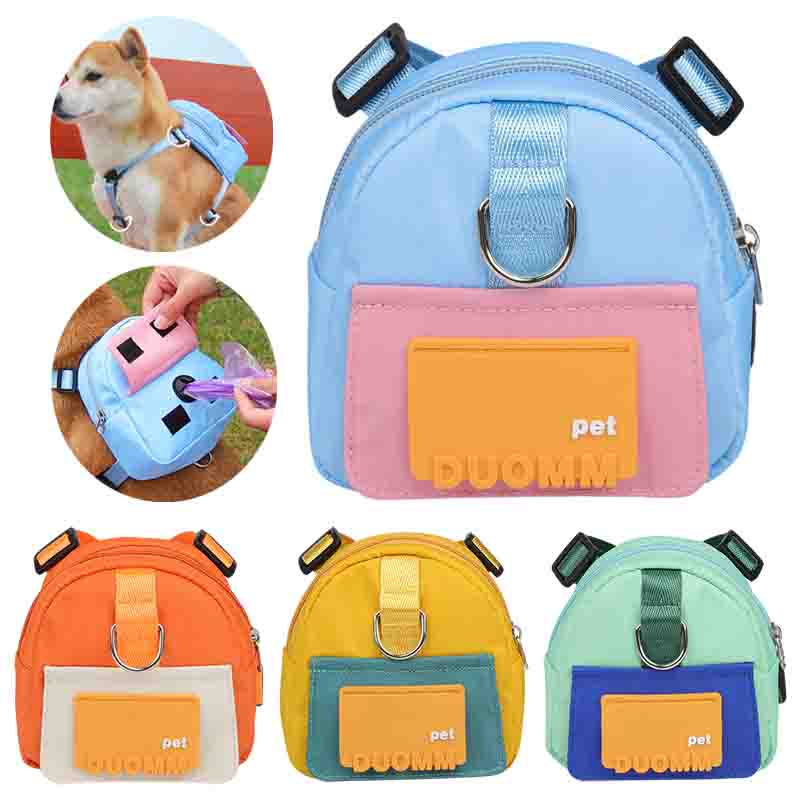 Pet Snack Storage Bag Large-Capacity Multifunction Dogs Backpack Adjustable Harness Backpack Suitable Pet Travel Hiking Walking