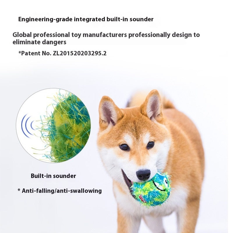Plush Squeaky Molar Dog Toy Ball