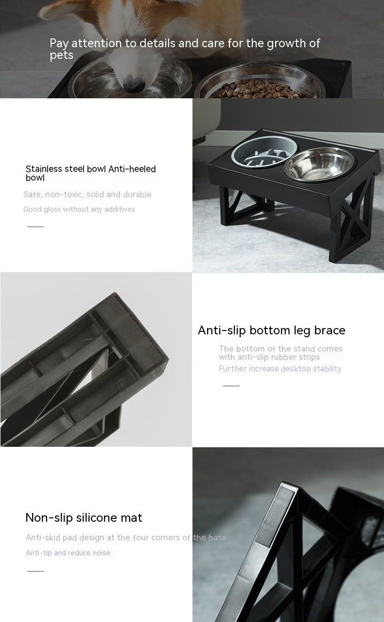 Adjustable Elevated Stainless Steel Dog Bowl