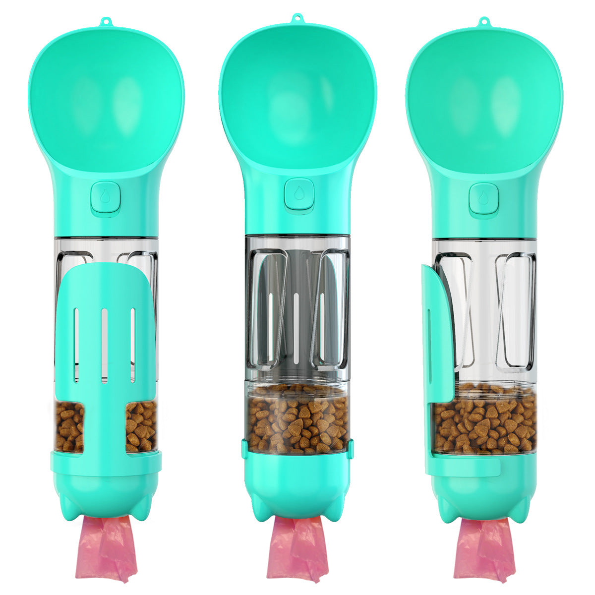 300 500Ml Portable Multifunction Dog Water Bottle Food Feeder For Big Dogs 3 In 1 Poop Dispenser Puppy Pet Travel Drinking Bowls
