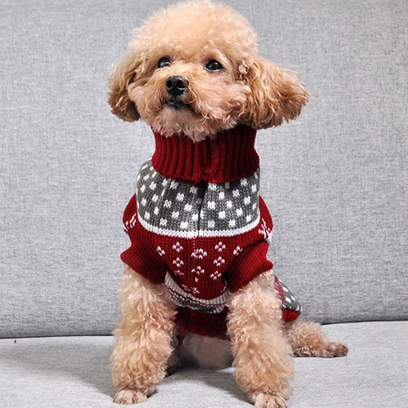 Christmas Knitted Turtleneck Pet Sweater