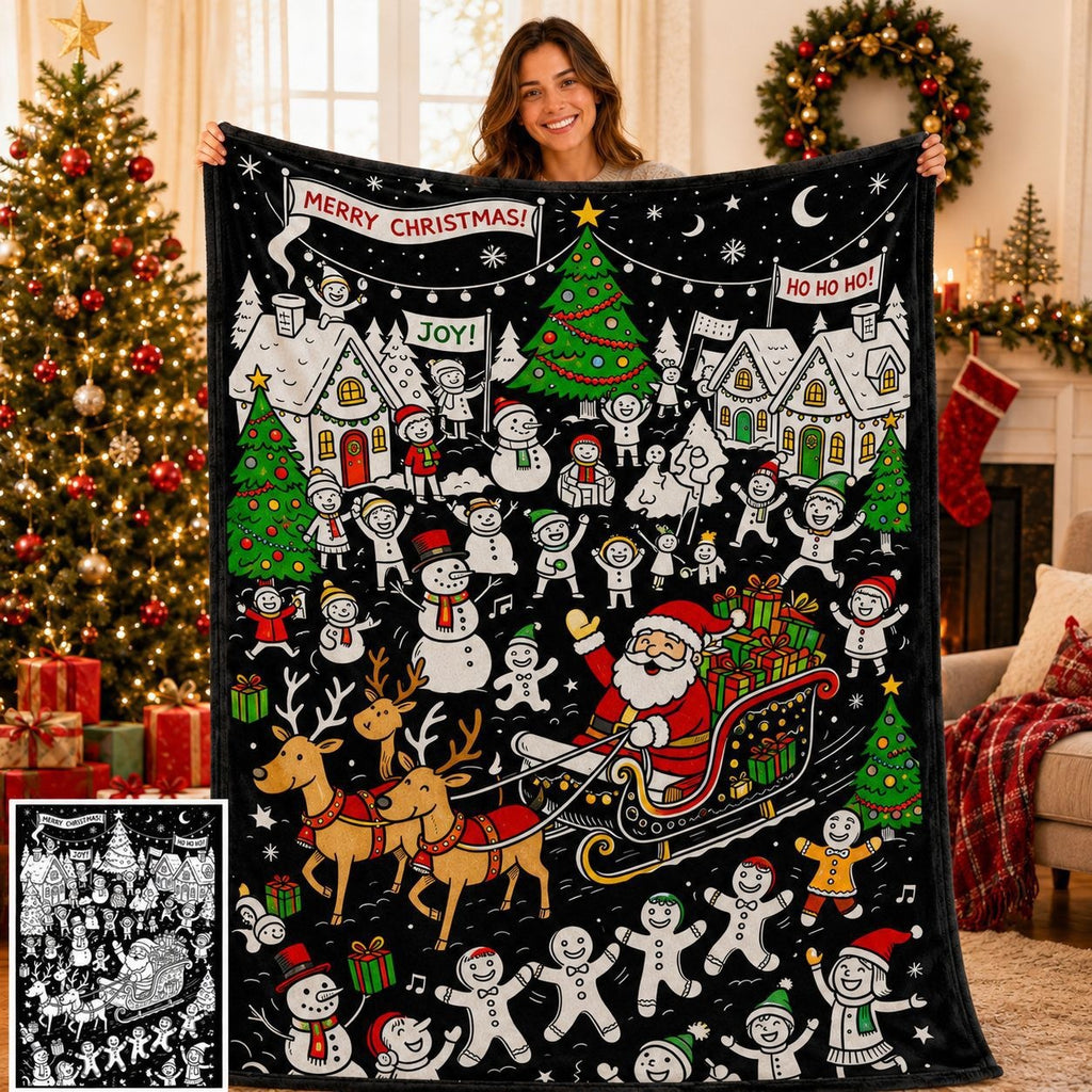 Christmas DIY Coloring and Doodling Blanket