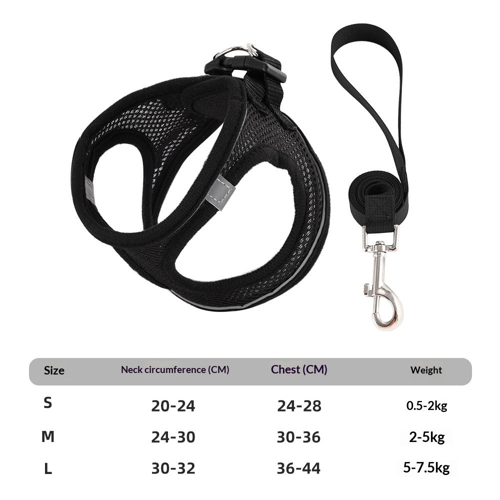 Vest-Style Mesh Harness and Leash Set