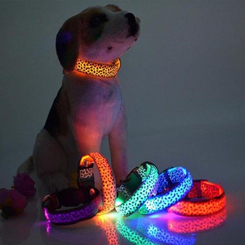 Adjustable LED Leopard Dog Collar