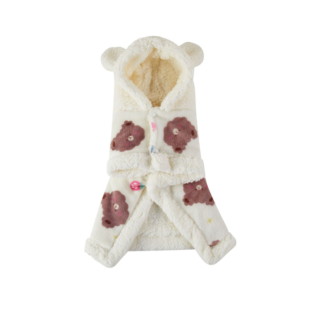 Thickened Flannel Hooded Shawl Pet Pajamas