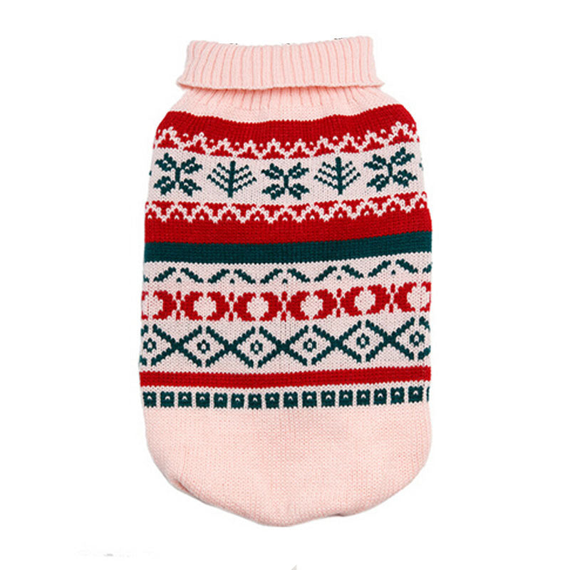 Pet Sweater Leaf Pattern Lapel Sweater