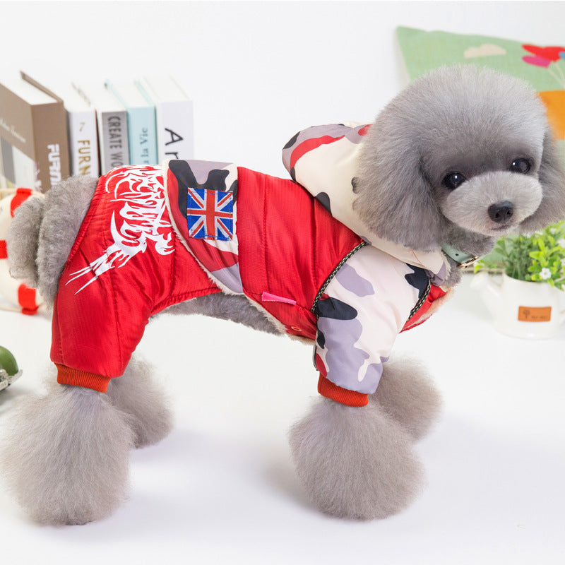Four-Legged Padded Coat For Dog Clothes