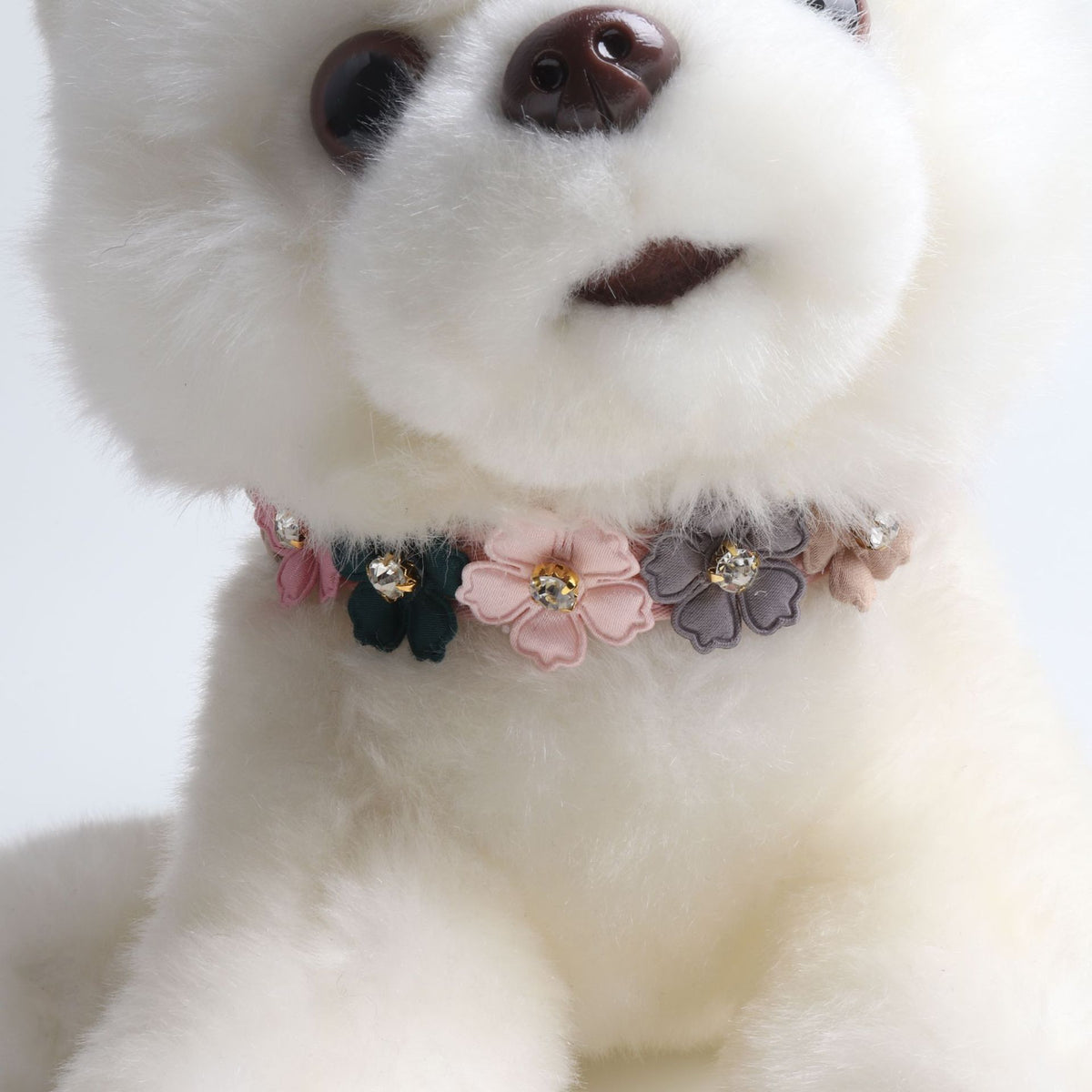 Pet Dog Flower Collar With Rhinestones