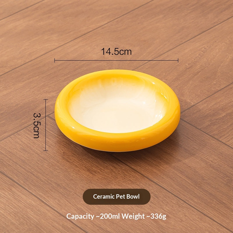 Candy-Colored Ceramic Pet Bowl