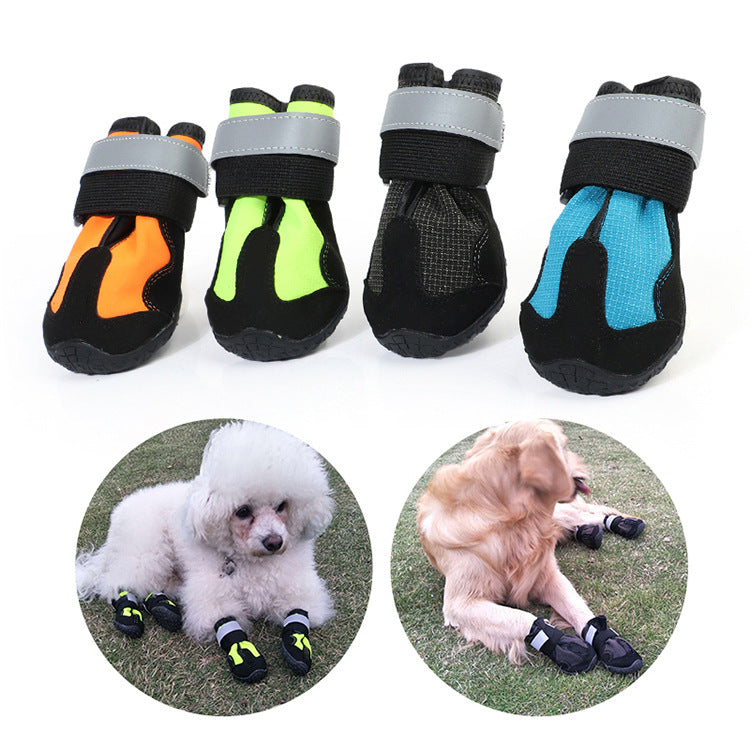 Pet Dog Night Reflective Kick-Resistant Mountaineering Waterproof Shoes