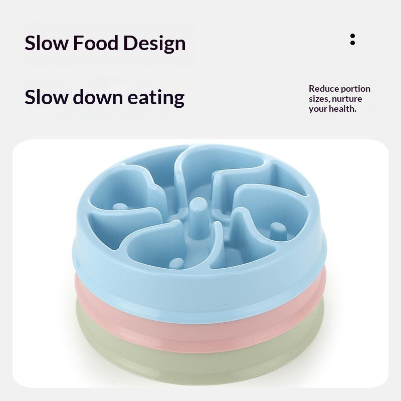 Plastic Anti-Choking Slow-Feeding Pet Bowl
