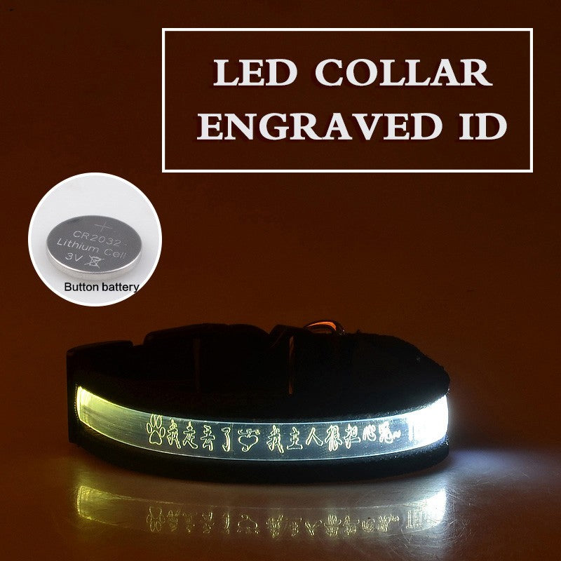 Glow In The Dark Lettering Dog Collar