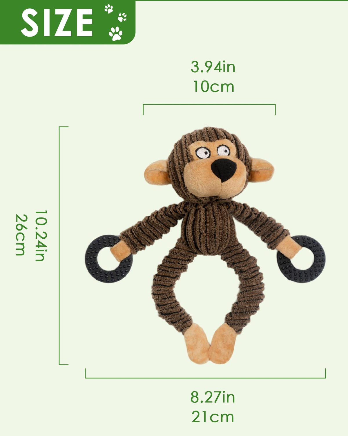 Squeaky Monkey Plush Dog Toy