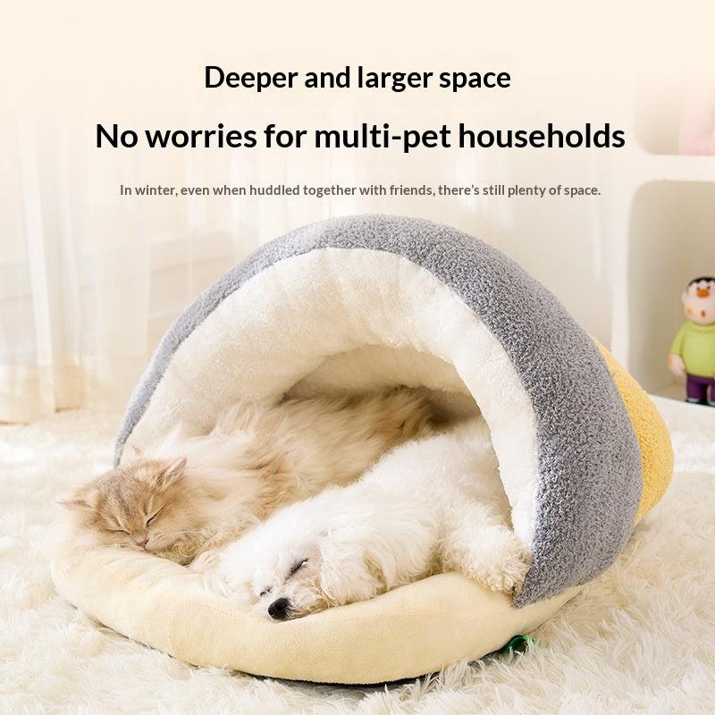 Warm Semi-Enclosed Slipper Pet Bed