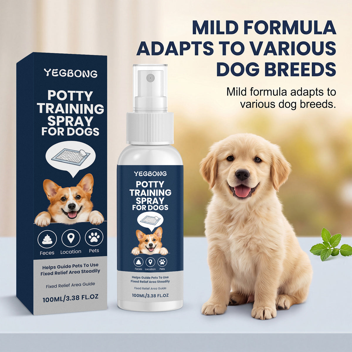 Yegbong Dog Toilet Training Spray Convenient Spray For Daily Training To Guide Puppies To Use The Toilet In A Designated Spot
