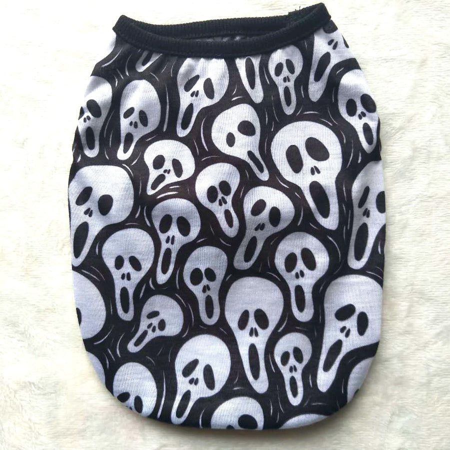 Halloween Pet Vest with Skull Designs