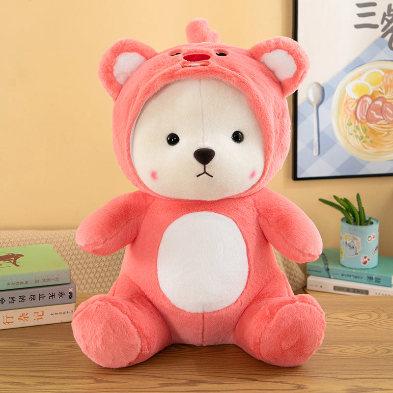 Colorful And Cute Strawberry Bear Plush Doll