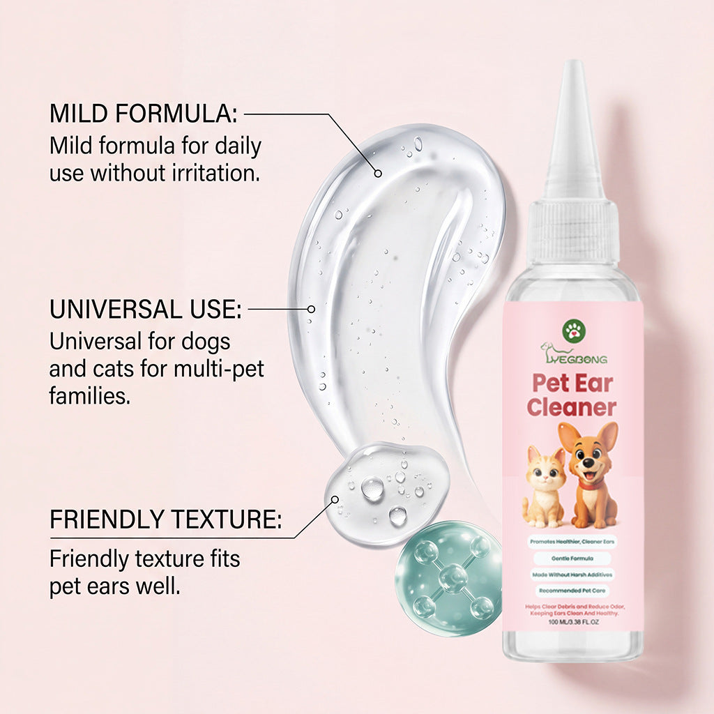Yegbong Pet Ear Canal Cleaner Gentle Formula Cleans Ear Canal Dirt And Cares For Ears, Leaving Them Fresh And Comfortable