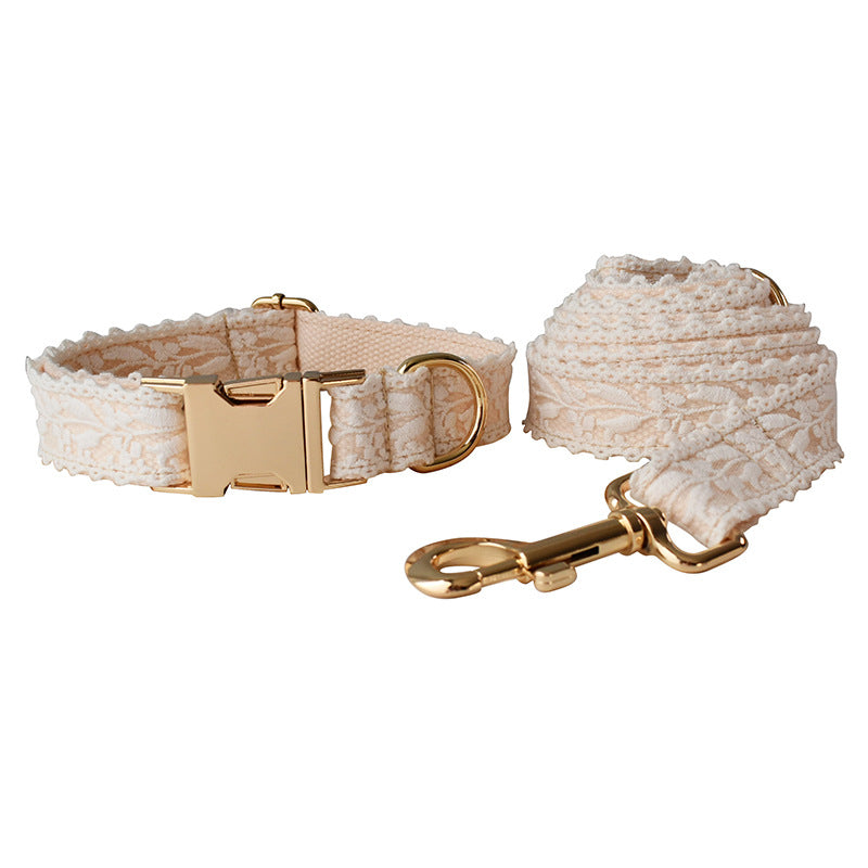 Leaf Lace Dog Collar With Bow