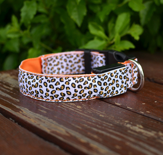 Adjustable LED Leopard Dog Collar