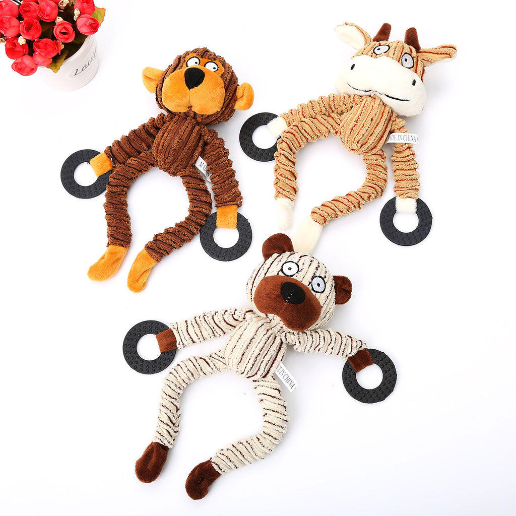 Pet Toy Corduroy Dog Vocal Molar Toy Cute Animal Shape