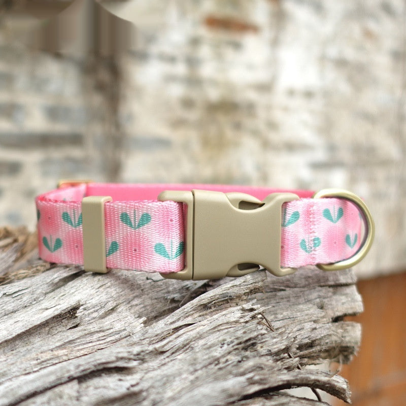 Adjustable Floral Nylon-Imitation Dog Collar