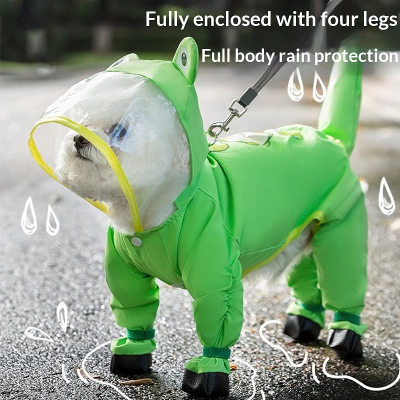 Dog Rain Cape With Attached Feet