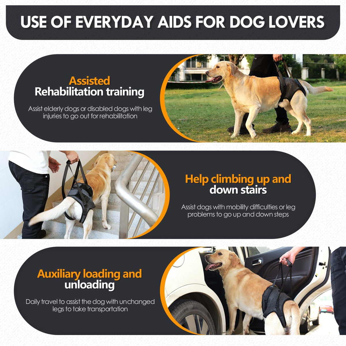 Adjustable Dog Lift Harness for Large Dogs