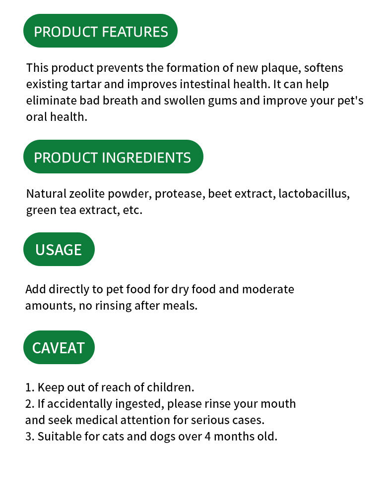 Teeth Cleaning Powder Oral Cleaning Smelly Dog Edible Teeth Cleaning Stone Tooth Cleaning Powder
