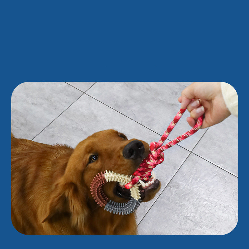 Bite Resistant Toy For Pets Dazzling Colored Braided Rope Puppy Knot Self Relieving Toy