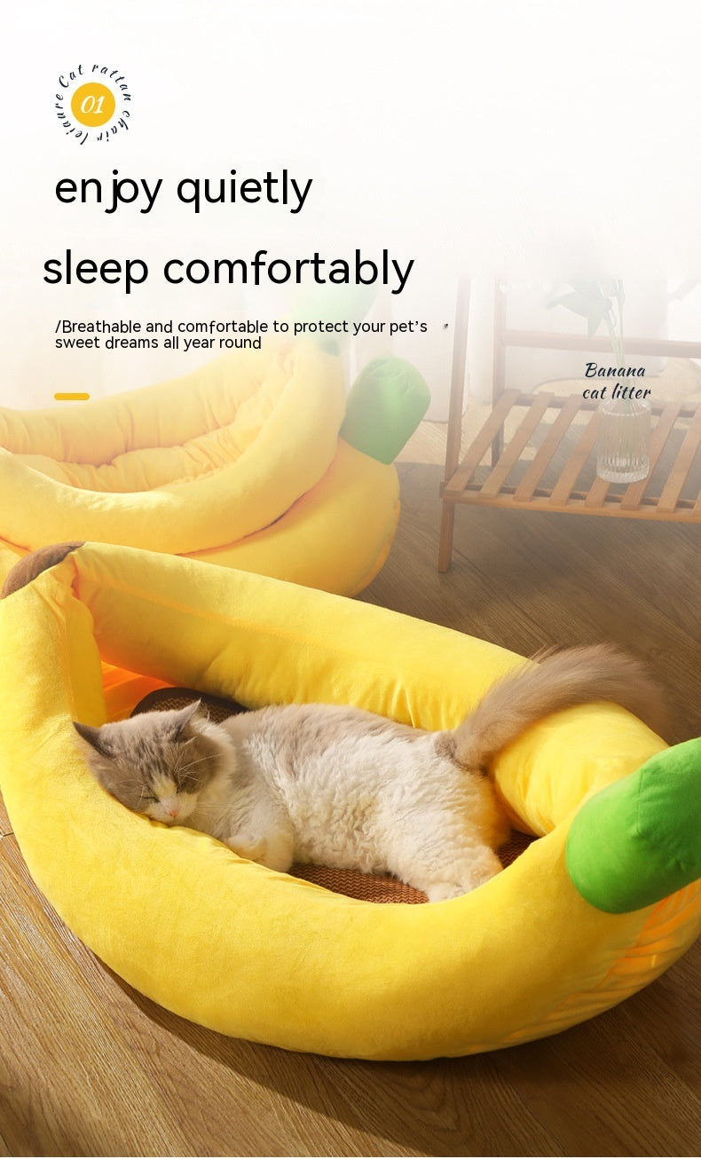Pet Cushion Mat Banana Nest Removable And Washable
