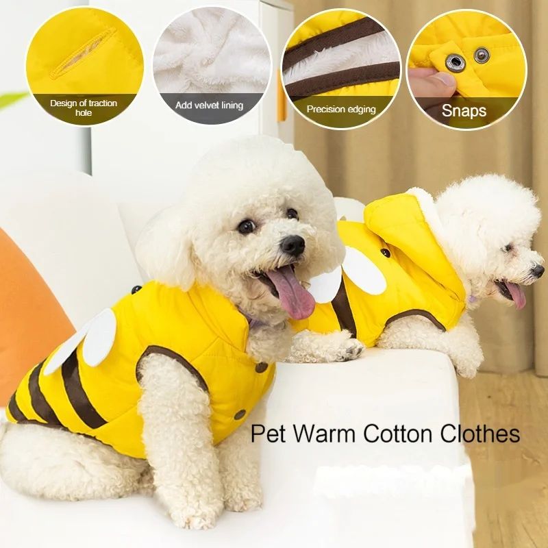 Warm Cute Bee Dog Winter Coat