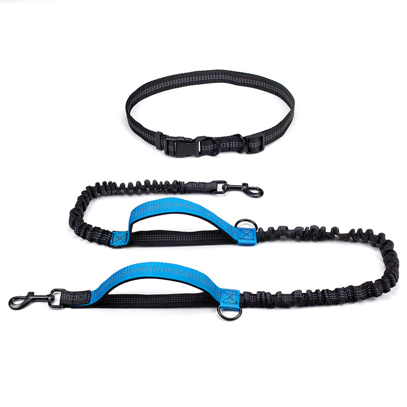 Reflective Double Telescopic Running Dog Leash