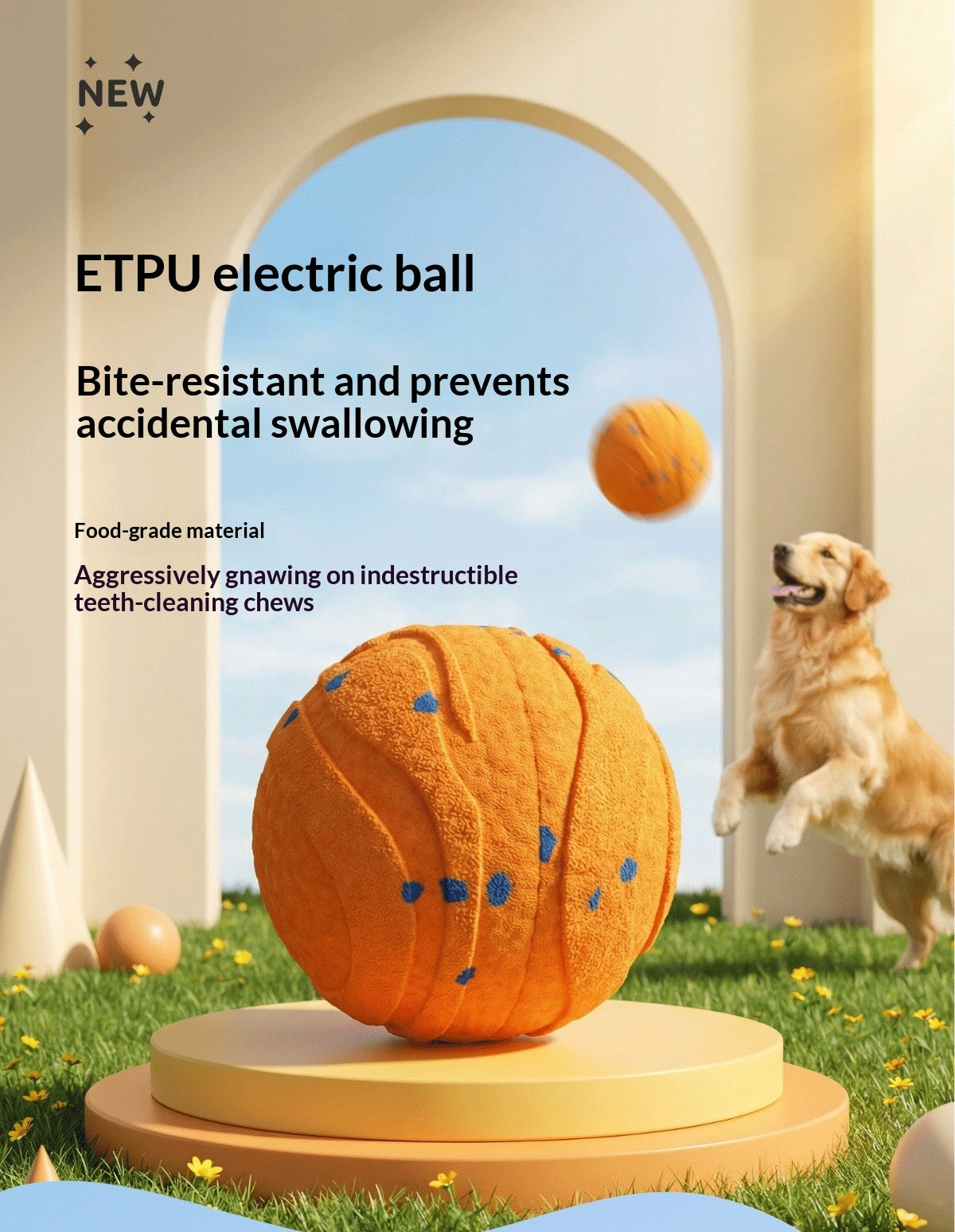 Electric Round Non-Toxic Dog Chew Ball