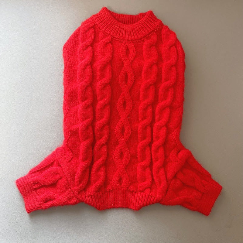 Autumn and Winter Four-Leg Knitted Pet Sweater