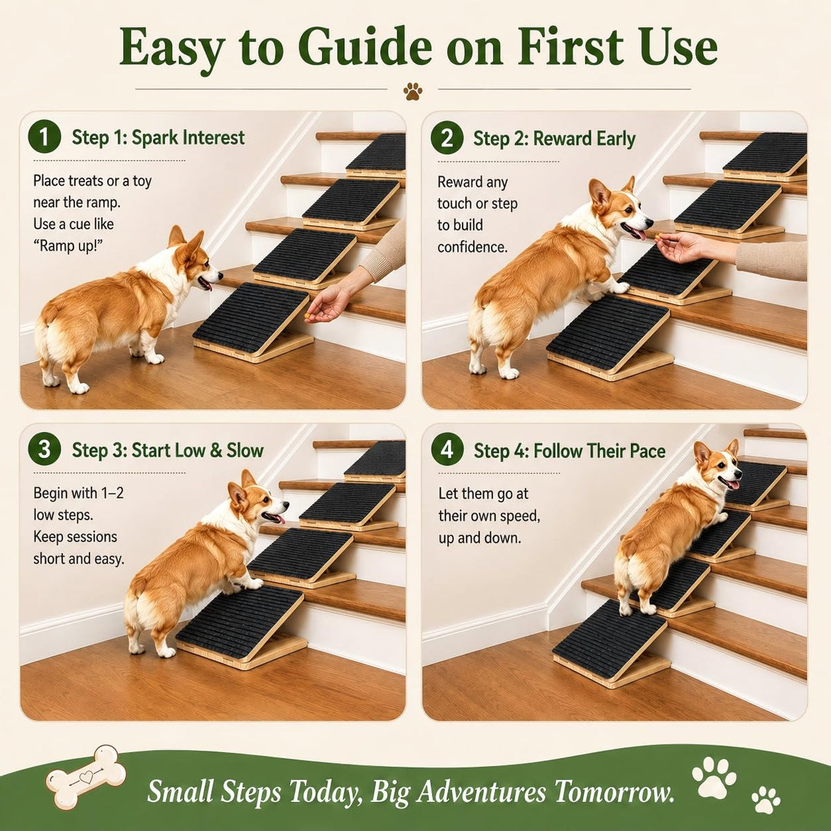 Adjustable Foldable Wooden Dog Ramp