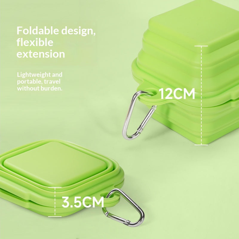 Portable Double Dog Bowl For Outdoor Use