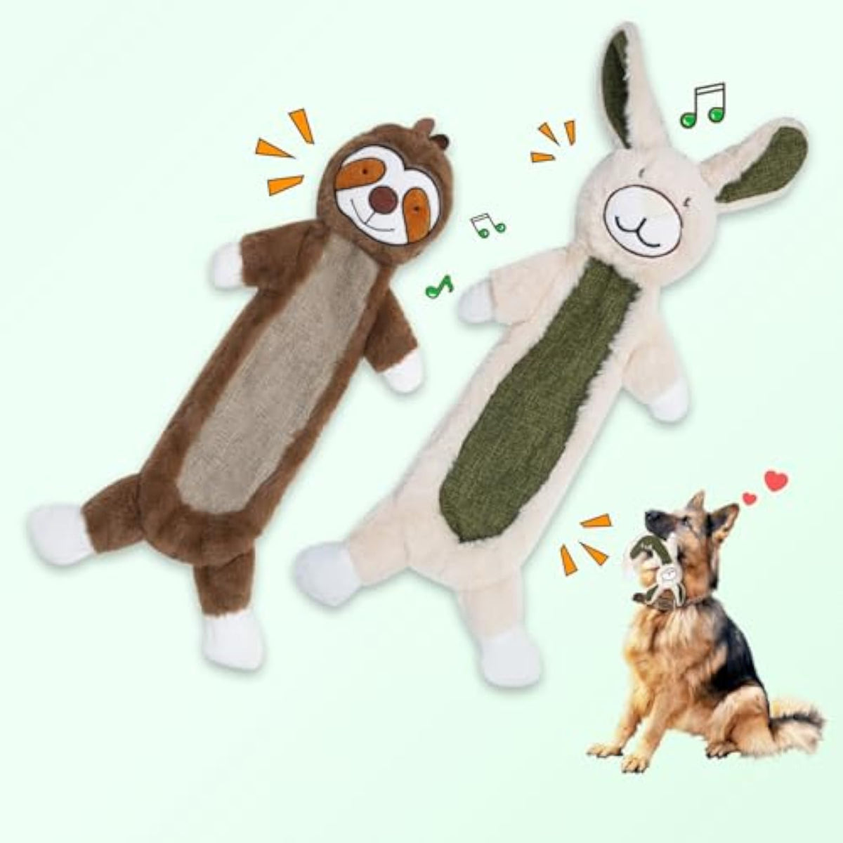No Stuffing Crinkle Dog Toys, Unbreakable Plush Squeaky Dog Toys For Heavy Chewers Interactive Dog Toys For Large Medium Small Dogs, Unstuff