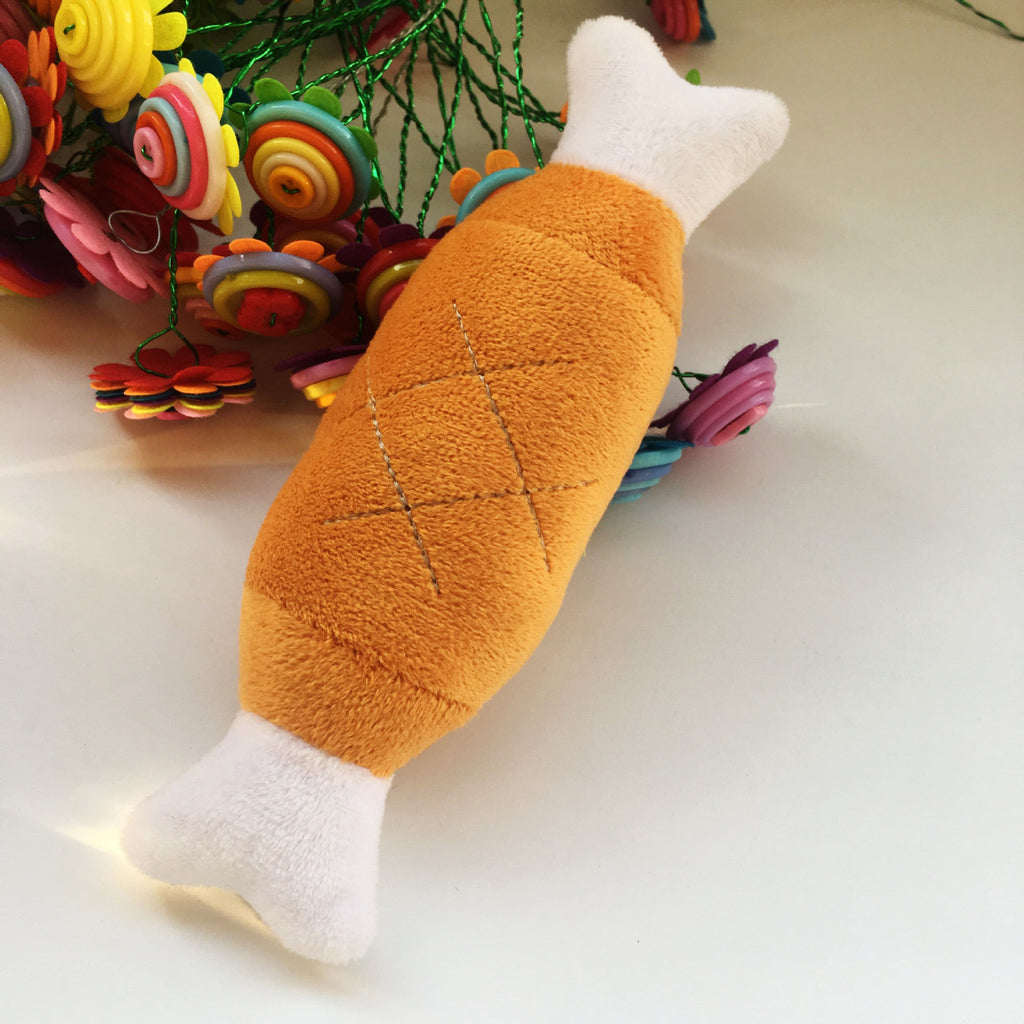 Plush Double Bone Chicken Leg Molars Sounding Toy