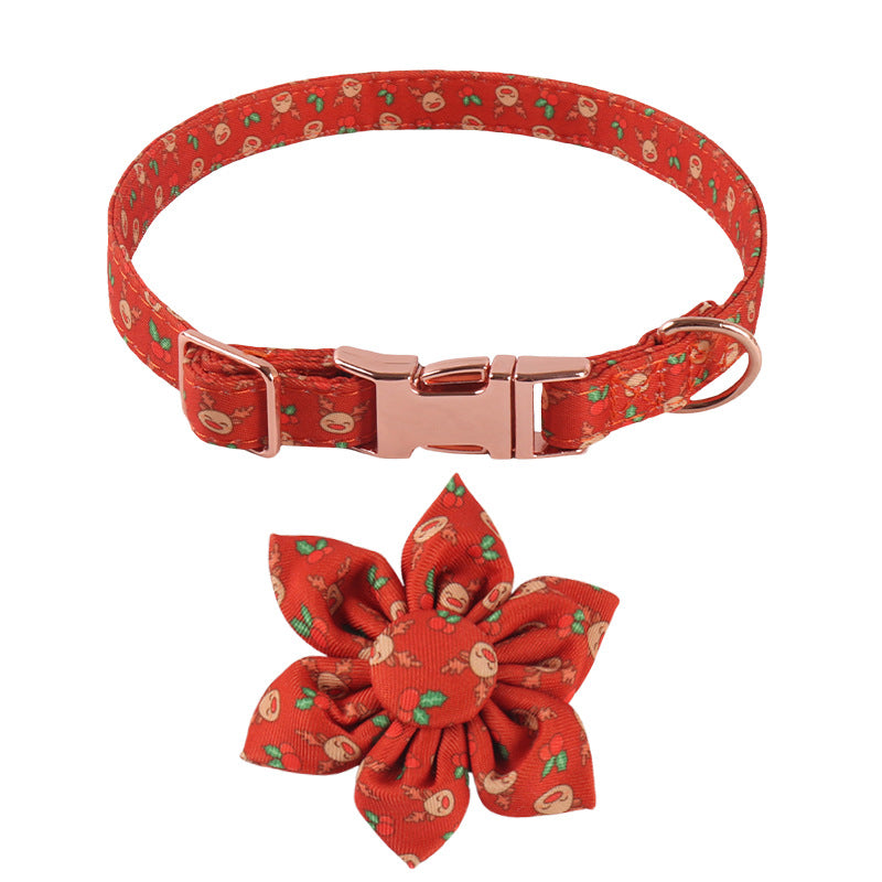 Pet Supplies Design Christmas Series Bow Sunflower Holiday Dog Collar