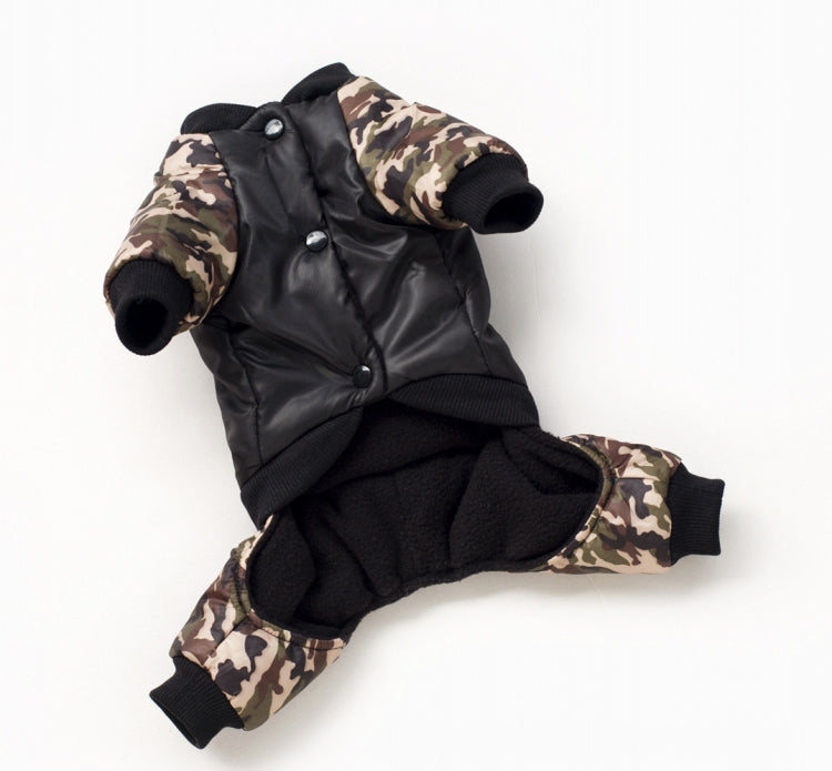 Camouflage Fbi Four-Pot Warm Cotton Coat Pet